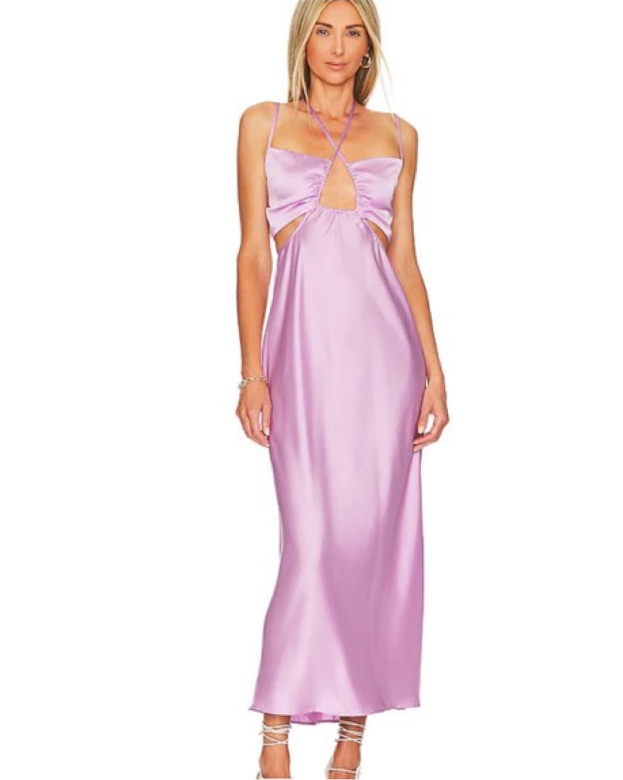 Stunning Satin Halter Maxi Dress - Image 1