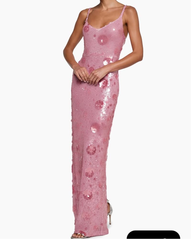 Pink Sequin Maxi Dress - Image 1