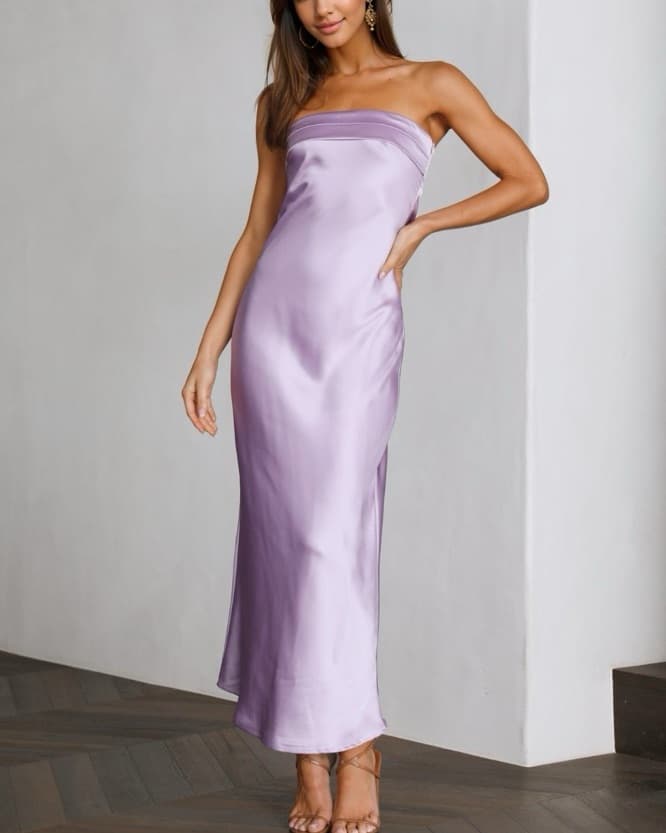 Lilac Silk Dress - Image 2