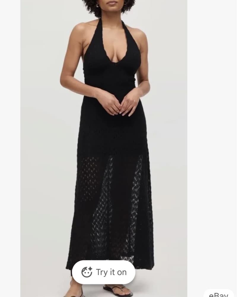 Hill House black Crochet Dress  - Image 1