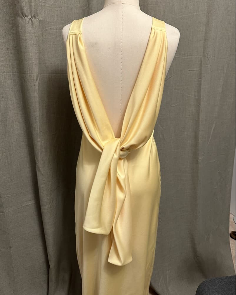 Custom Yellow Gown with Back Tie - Image 5