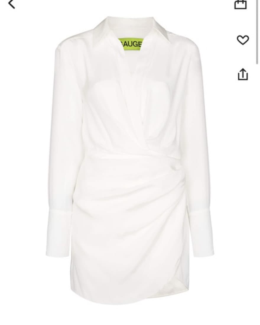 White Wrap Silk Mini Dress  - Image 3