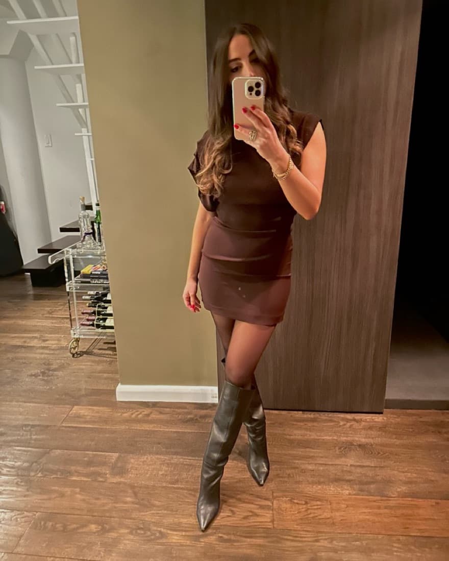 Brown Zara Asymmetrical Dress - Image 1