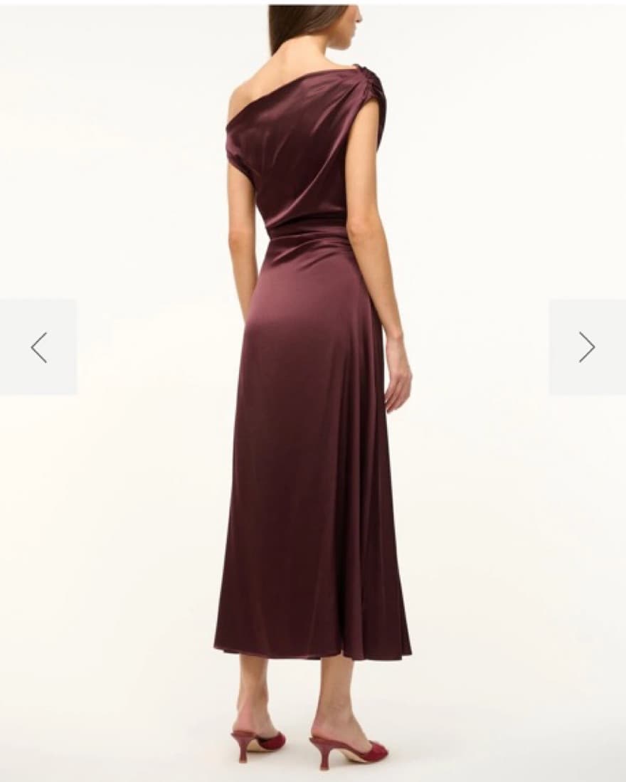 Staud PHARE SILK DRESS MERLOT - Image 4