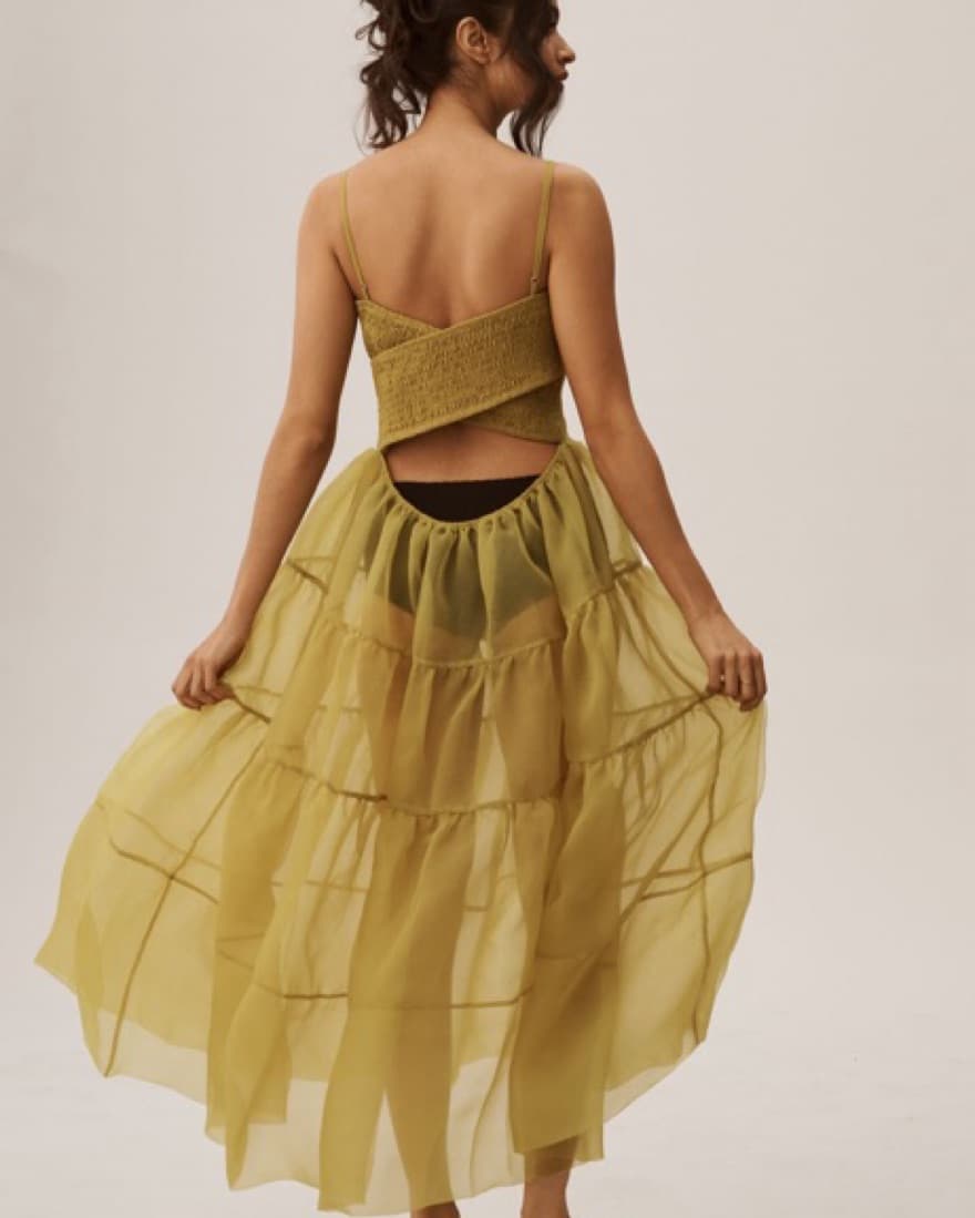Anthropologie Tiered Sheer Midi Dress - Image 2