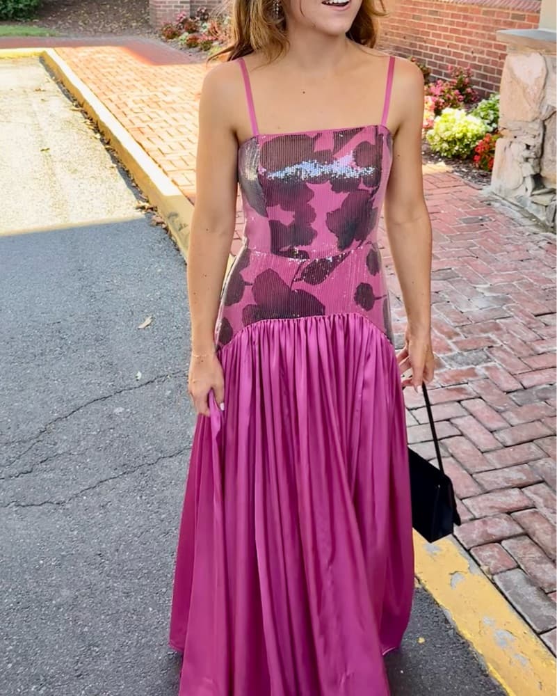 Hutch sequin pink floral long dress - Image 5