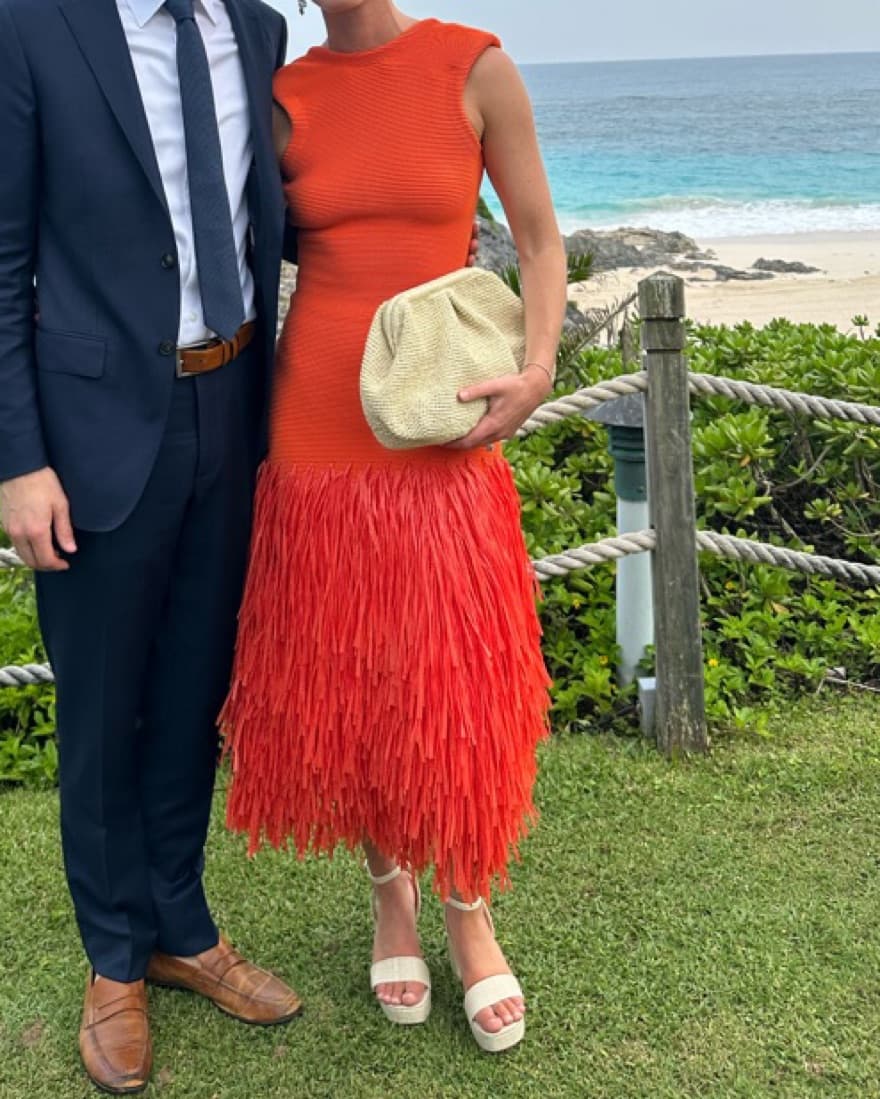 Aje Fringed knit Midi dress - Image 2