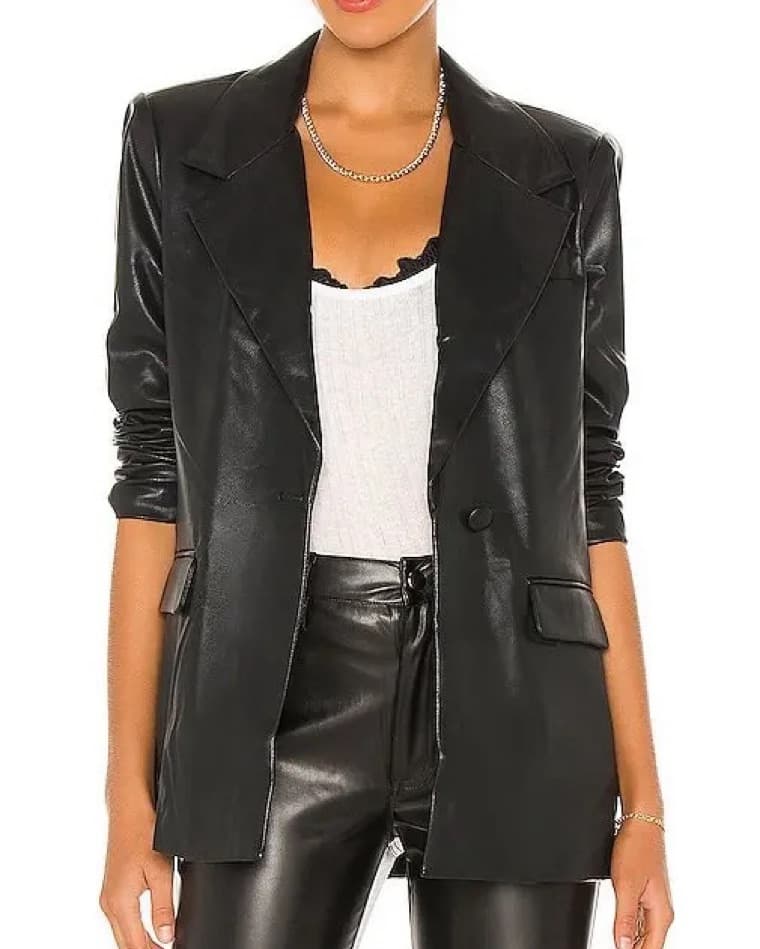 Vintage Leather Blazer Jacket - Image 1