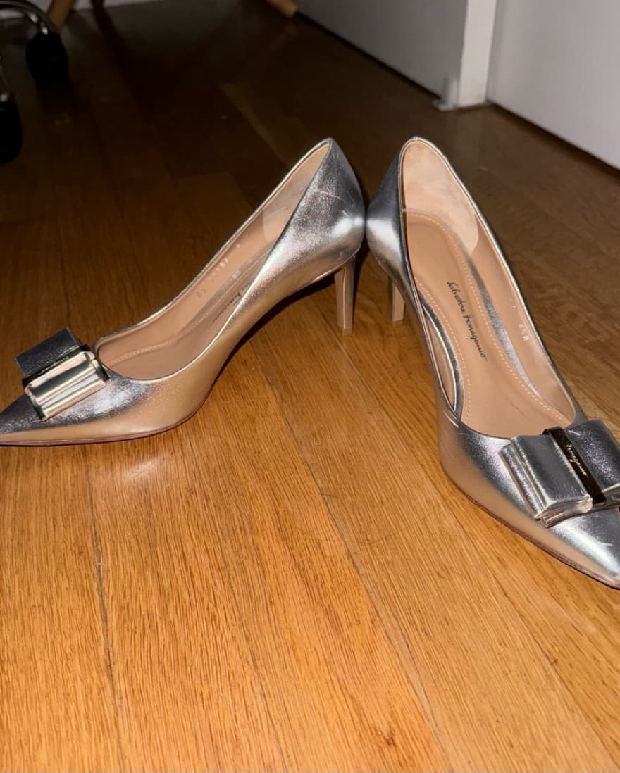salvatore ferragamo silver Pointed Toe  - Image 2