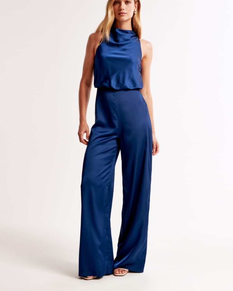 High Neck Draped Jumpsuit - Image 1