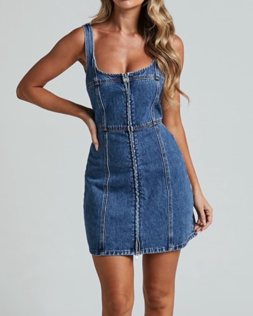 Denim Mini Dress - Image 1
