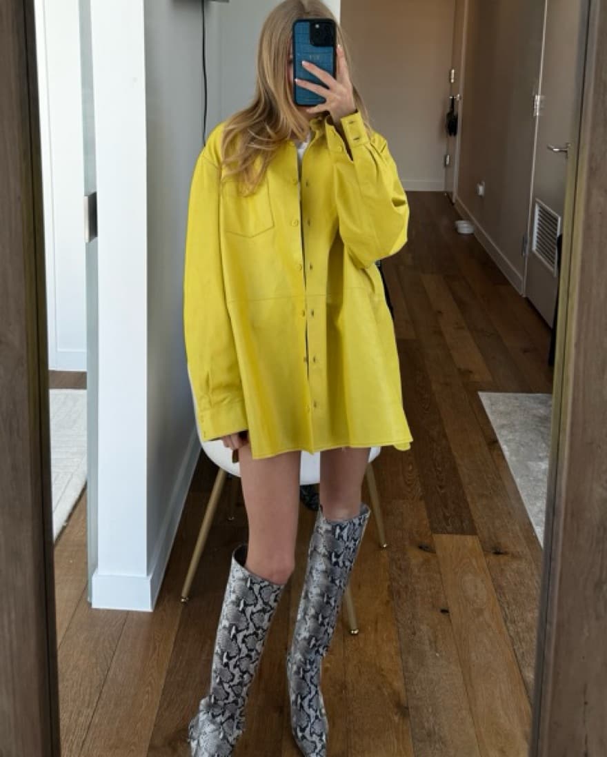 Lamarque Yellow Leather Shirt - Image 1