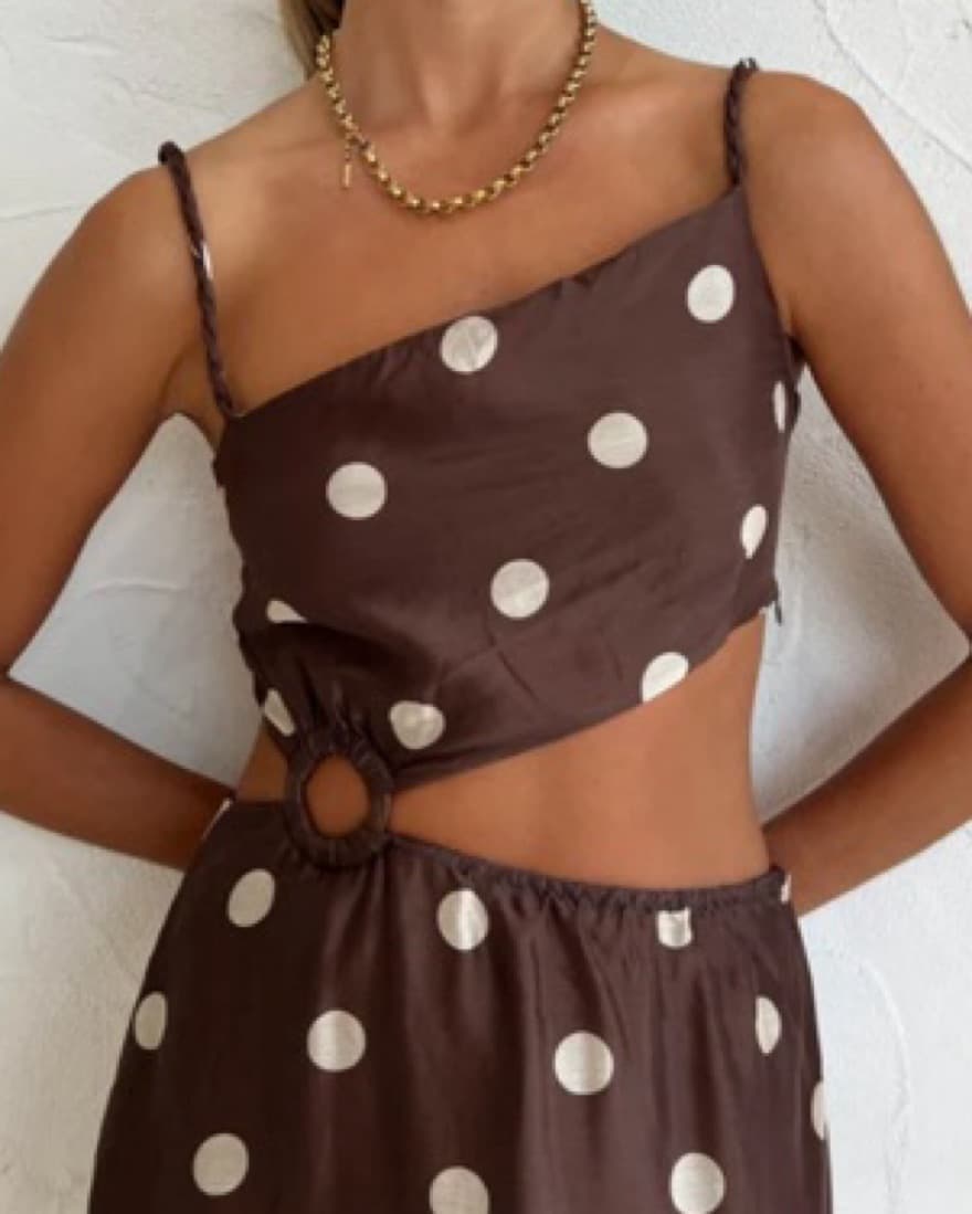 SIR THE LABEL Vivi Brown Cut Out Dress - Image 4