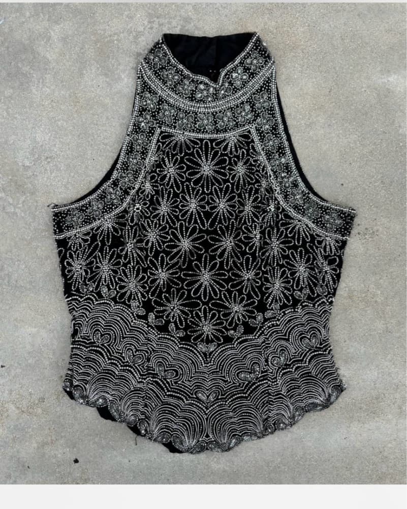 vintage beaded halter top  - Image 1