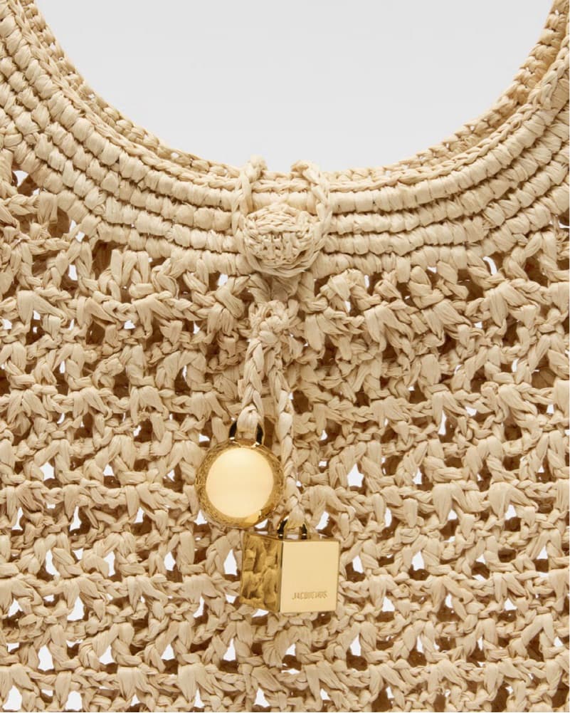 Jacquemus The Spiaggia Raffia Round  Bag - Image 4