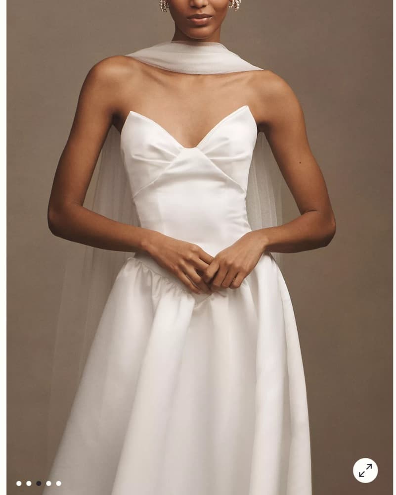 By Watters Strapless Basque-Waist Dress - Image 2