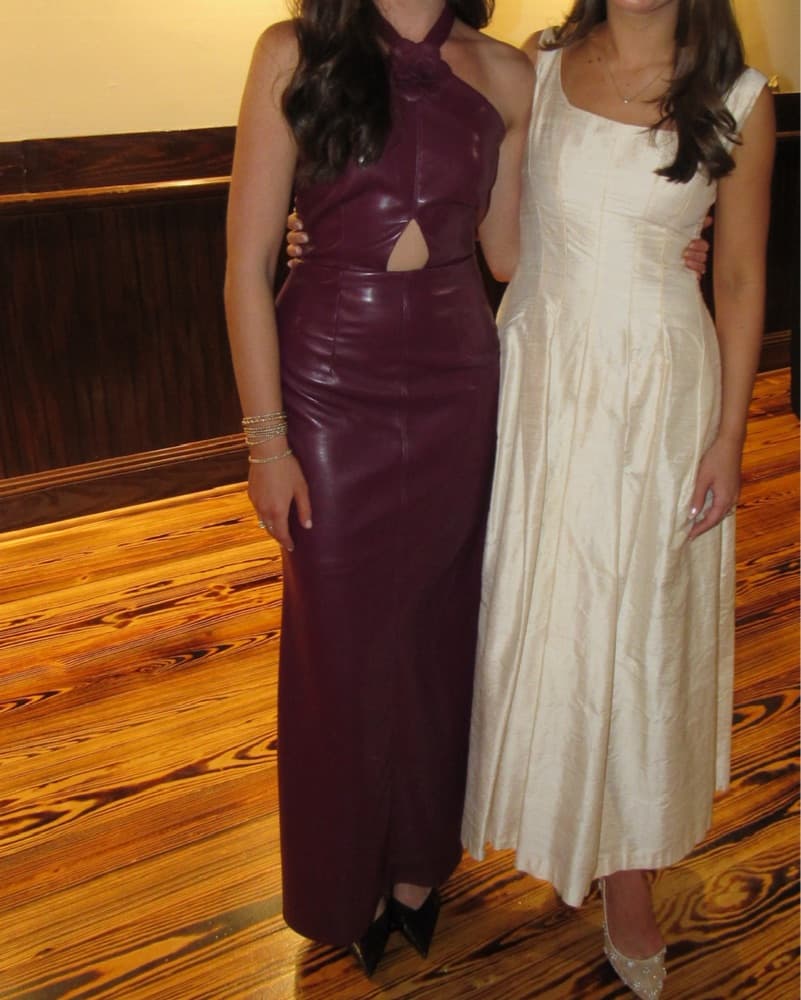 Stunning Faux Leather Halter Maxi Dress - Image 1