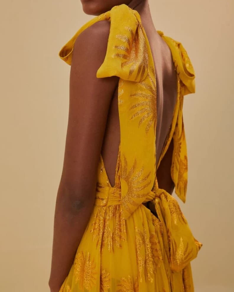 Farm Rio Yellow Gold Sun Maxi Dress - Image 3