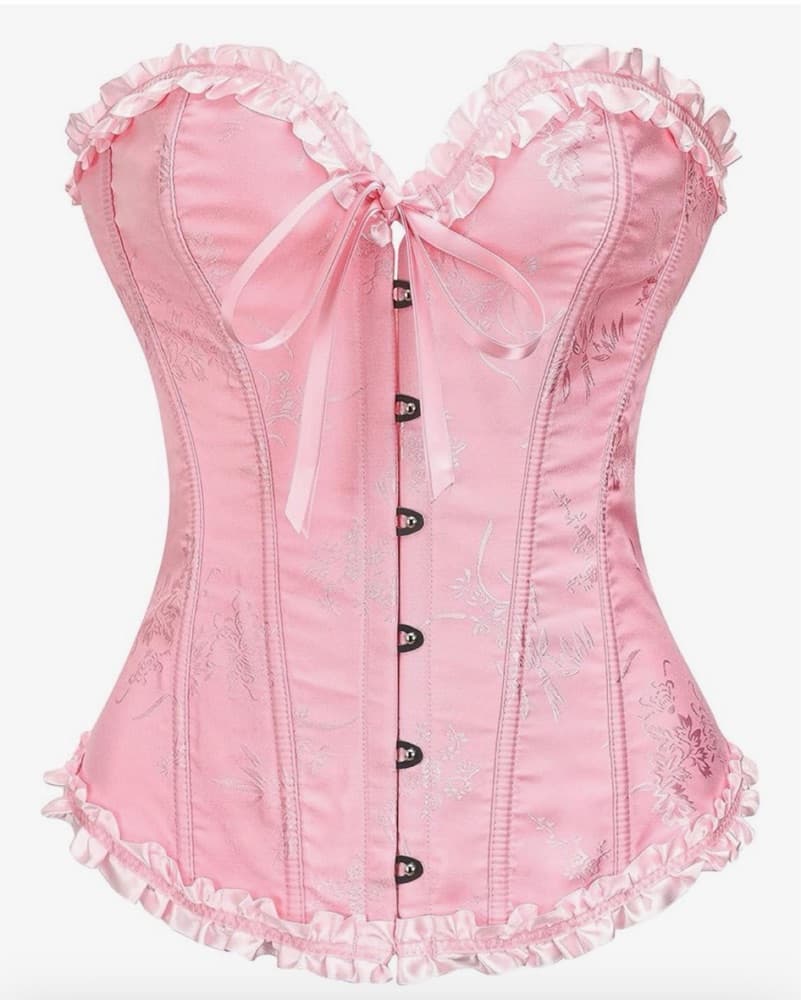 Flirty Pink Satin Corset  - Image 5
