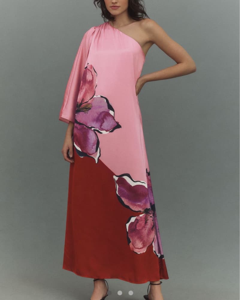 Hutch One-Shoulder Column Satin Maxi - Image 1