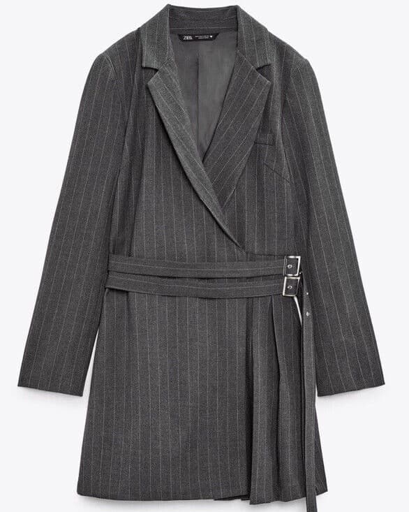 Zara Gray Box pleat Mini Dress - Image 1