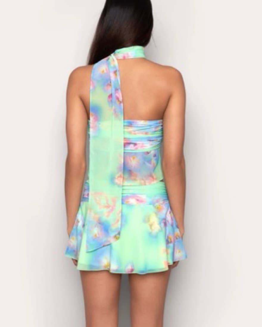 Guizo Chiffon Wrap Around Green Set - Image 2