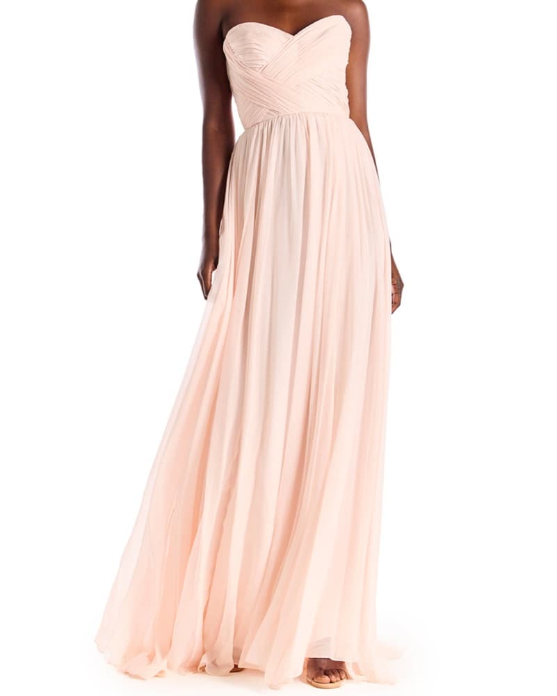 Bridal Pale Pink Chiffon Gown - Image 1