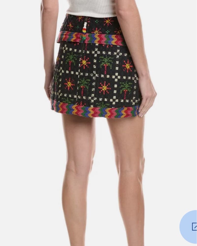 Farm Rio Embroidered Quilted Miniskirt - Image 2