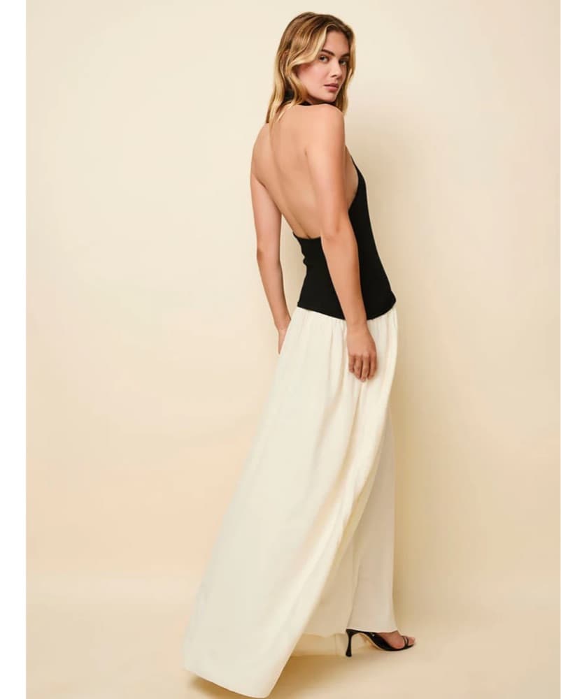 Halter Soglio Dress Ecru Noir - Image 2