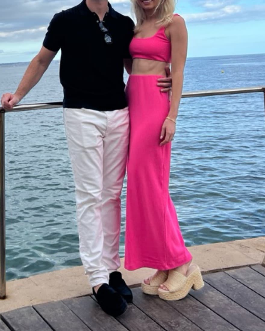 Hot Pink Knit Maxi Skirt Set - Image 6