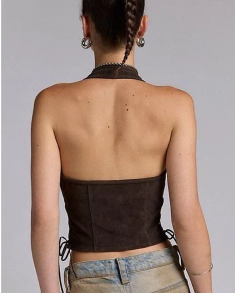 Suede Halter Top - Image 4