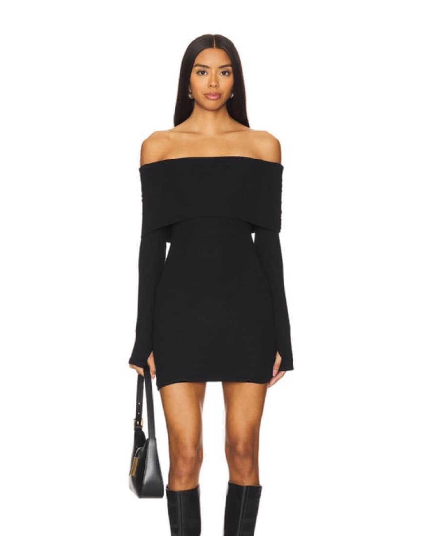 Black Off The Shoulder Dress - Image 2