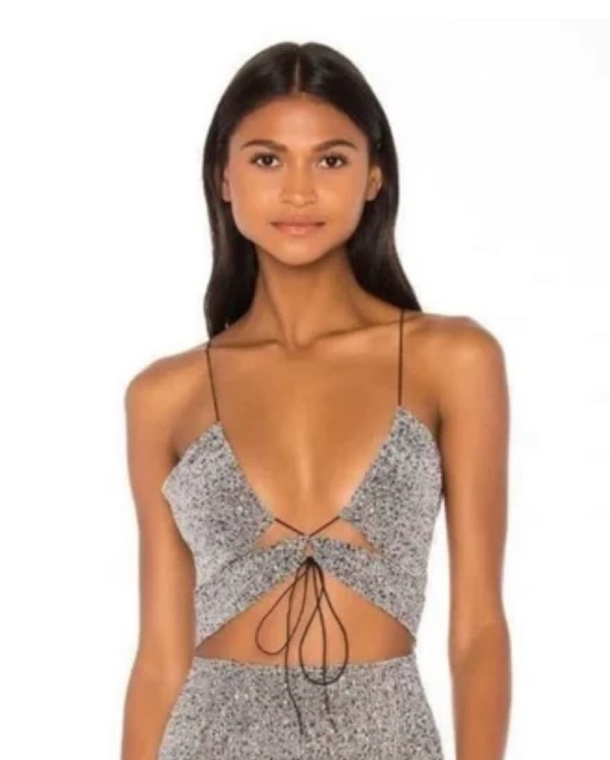 Silver Sequin For Love & Lemons Bodysuit - Image 1