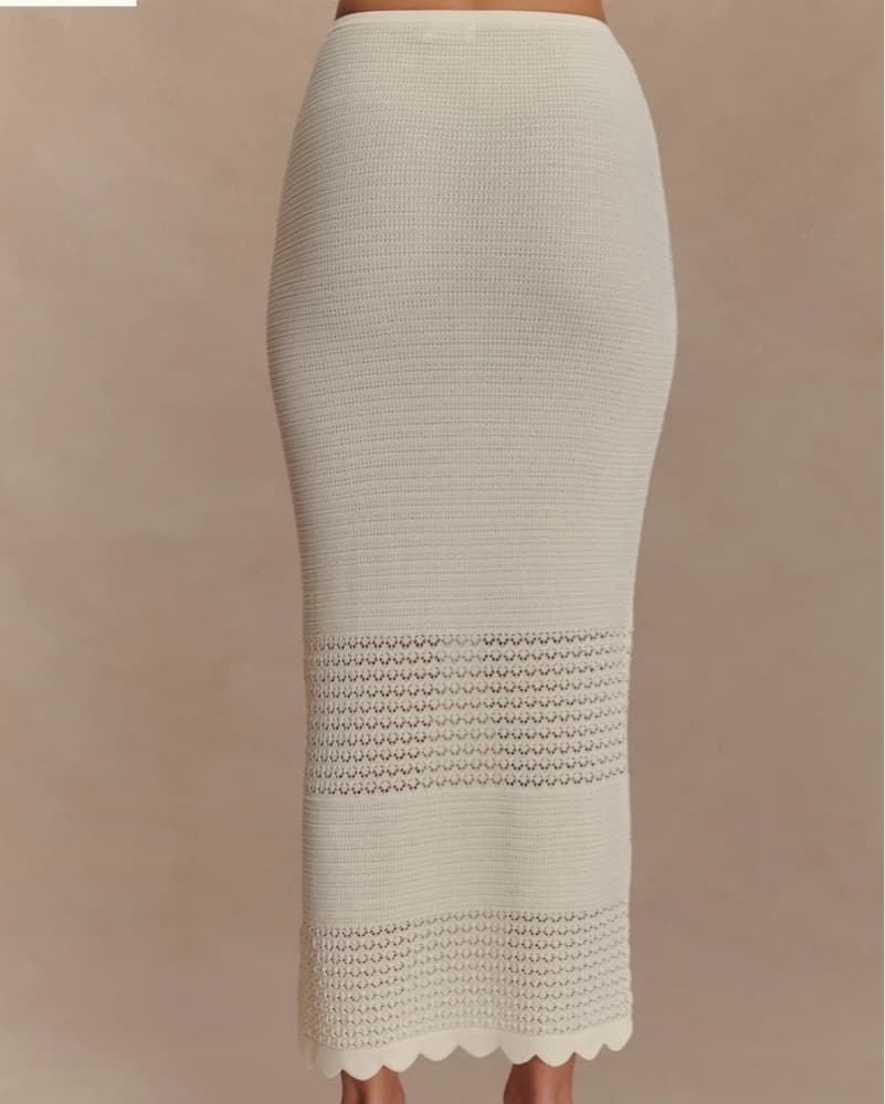 Scallop Knit Midi Skirt  - Image 2