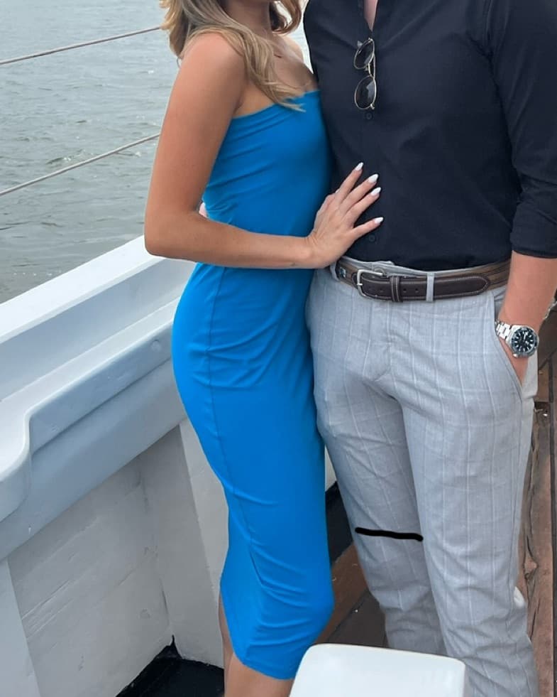 Revolve Blue Strapless Dress - Image 3