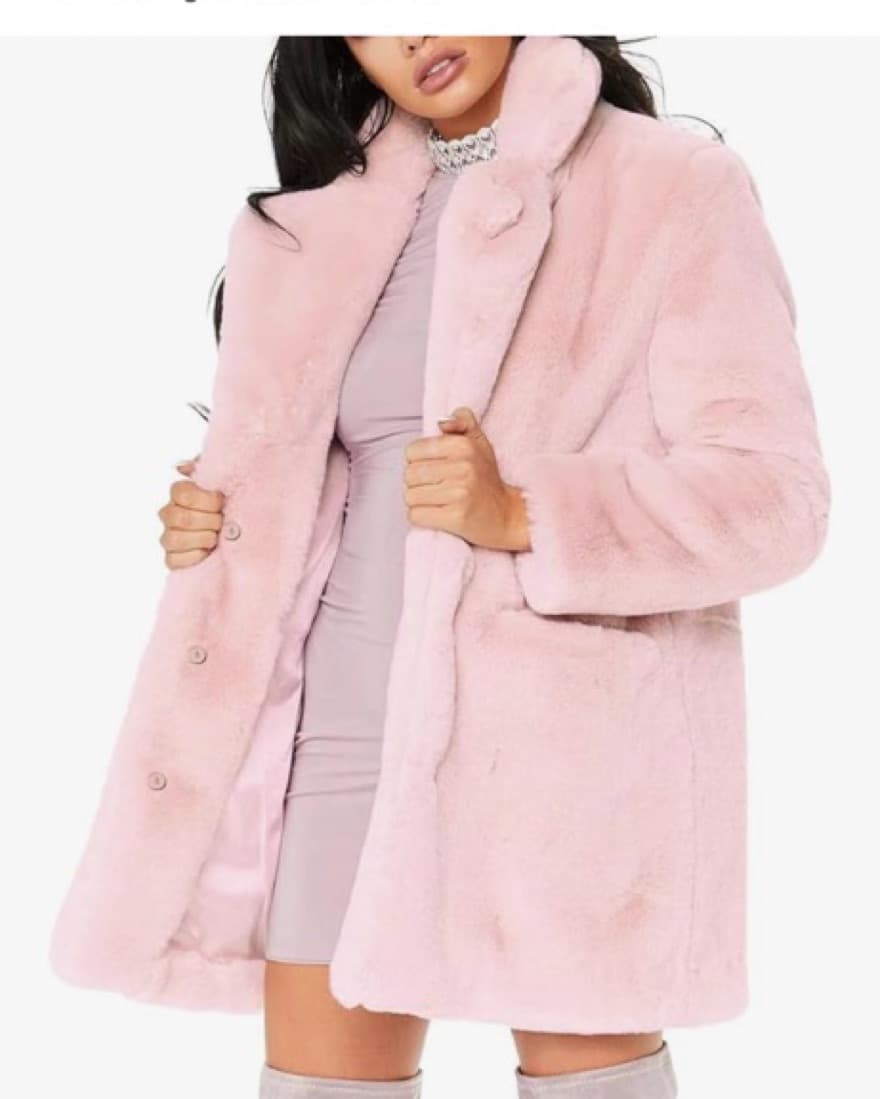 Light Pink Faux Fur Jacket  - Image 4