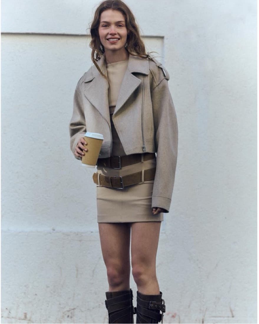 Belted Fitted Mini Dress - Image 2