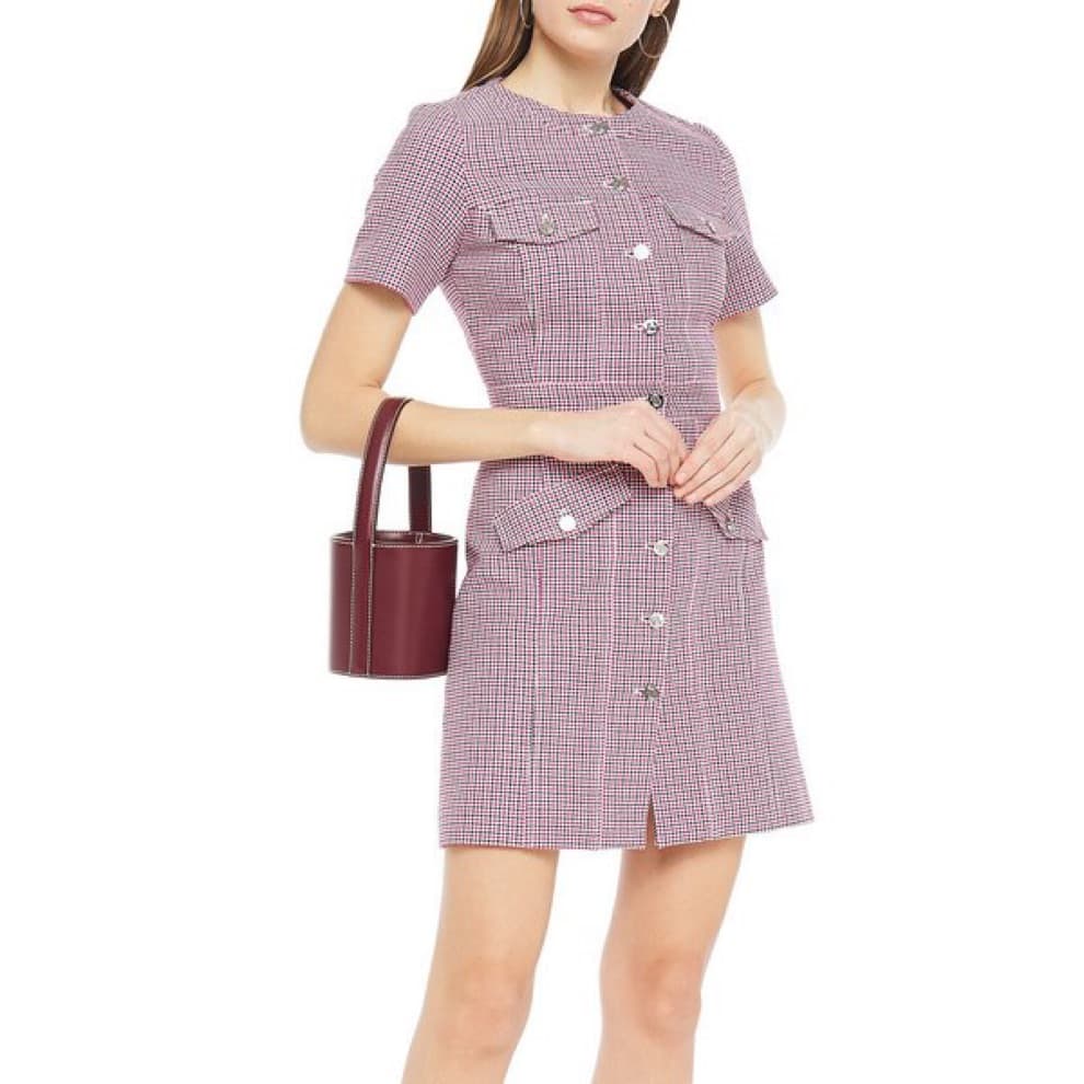 Maje Plaid Button-Front Mini Dress - Image 2