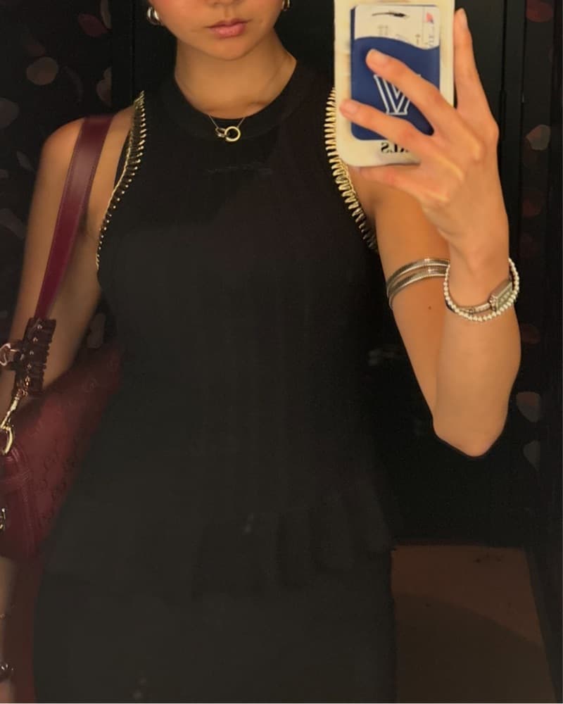 GANNI Black Top Gold Accents - Image 2