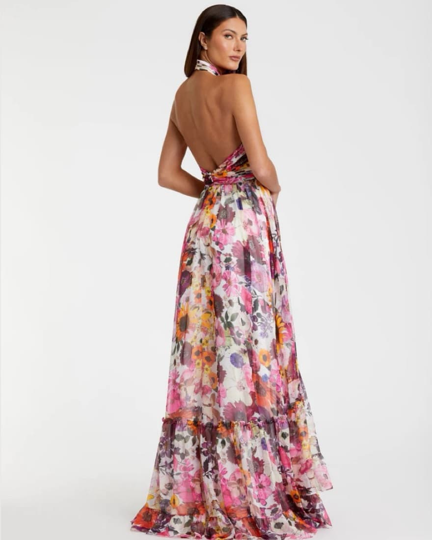 Mac Duggal Asymmetrical Halter Dress - Image 2