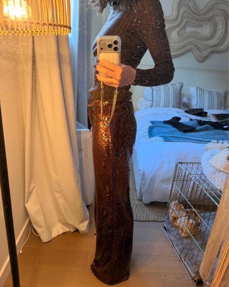 NWT Never Worn Brown Sequin Trousers - Image 4