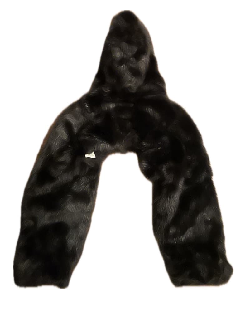Black Fur Hoodie - Image 1