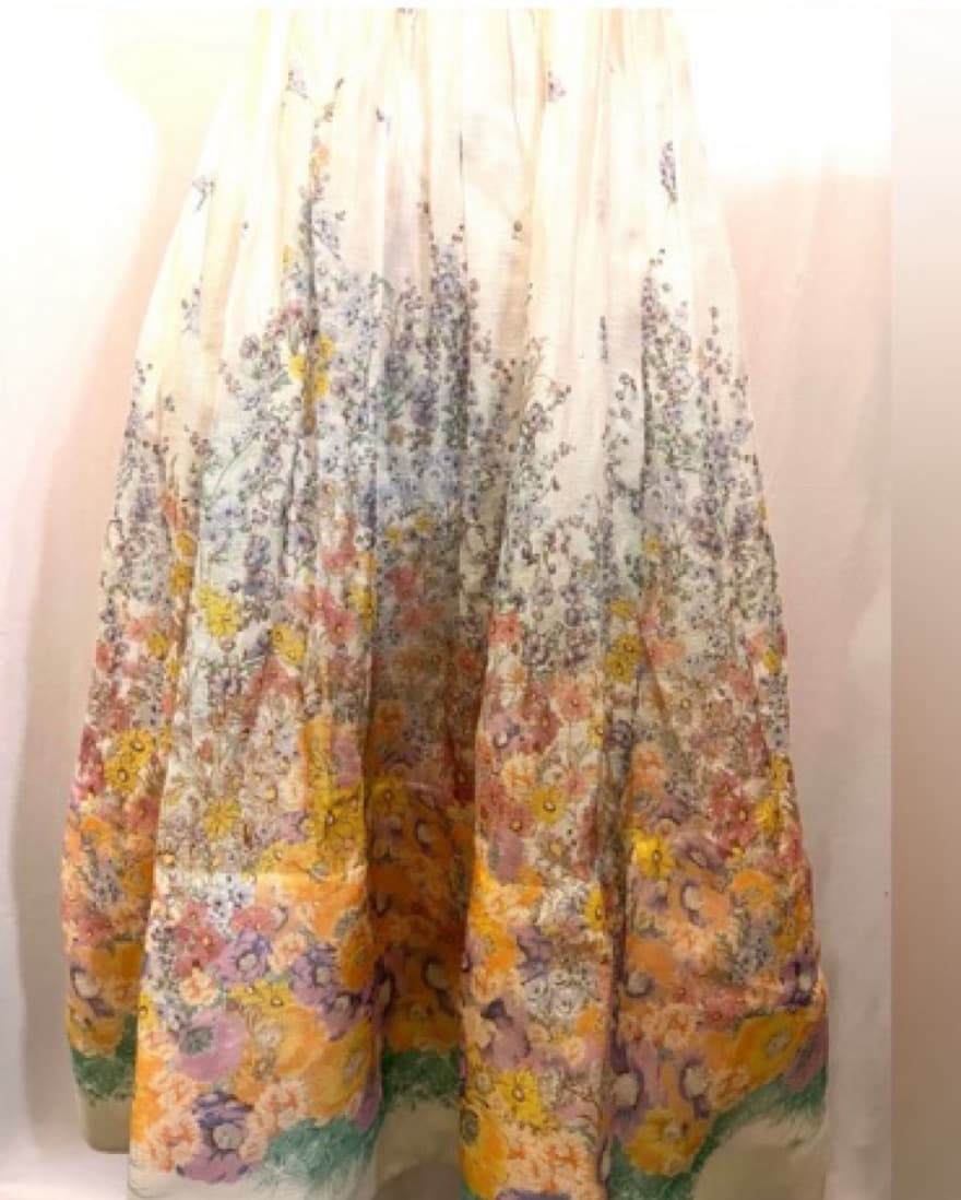 Zimmermann Floral Linen Bralette Dress - Image 4