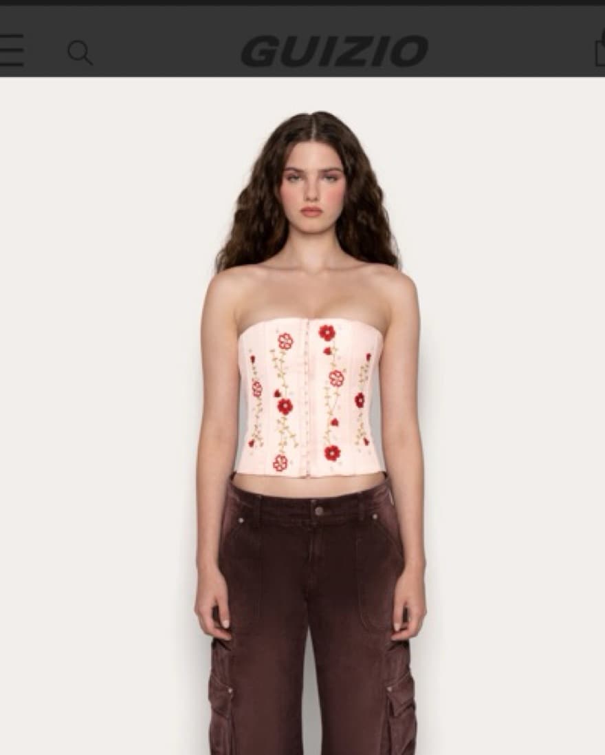 Danielle Guizio Meadows Satin Corset  - Image 1