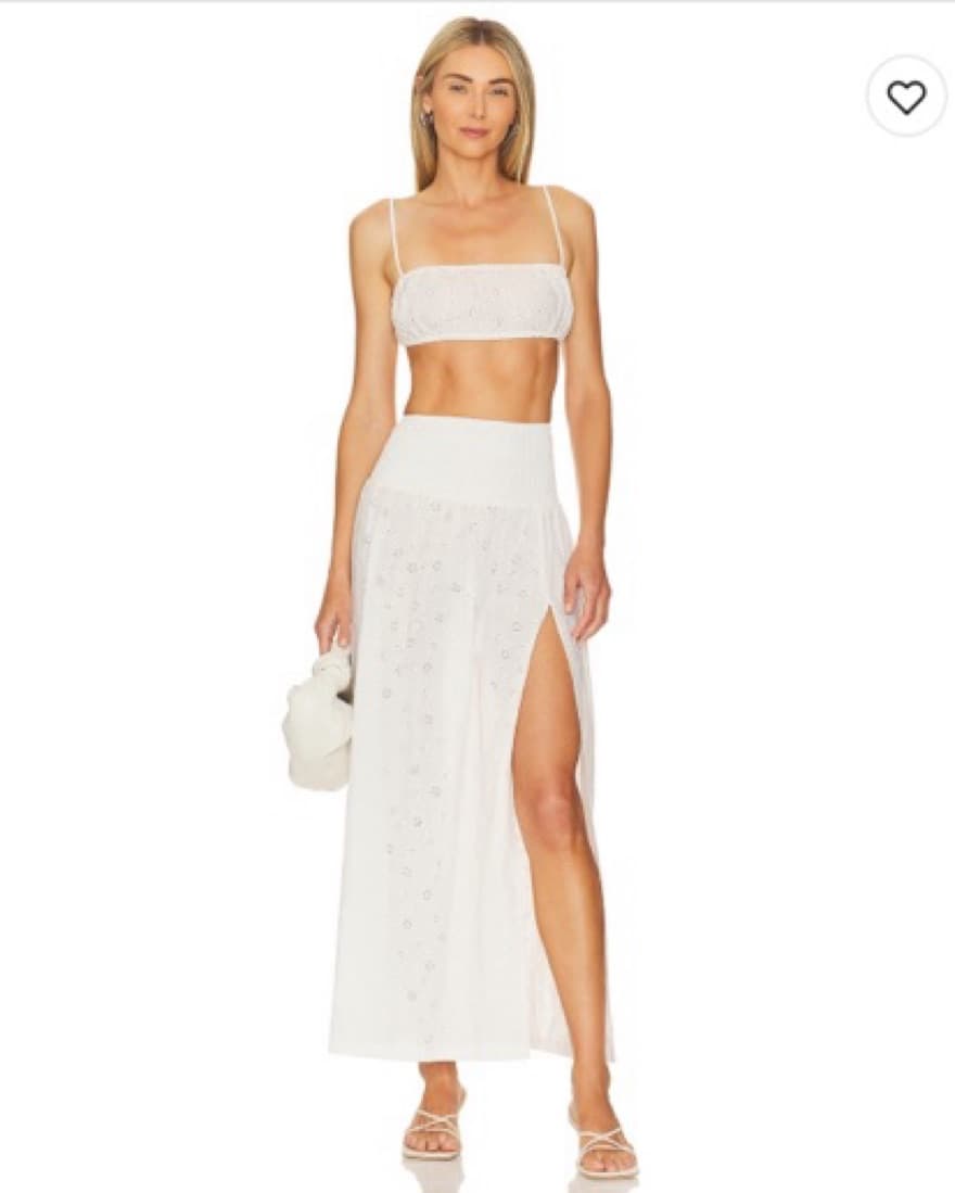 WeWoreWhat Ruched Eyelet Bra Top - Image 1
