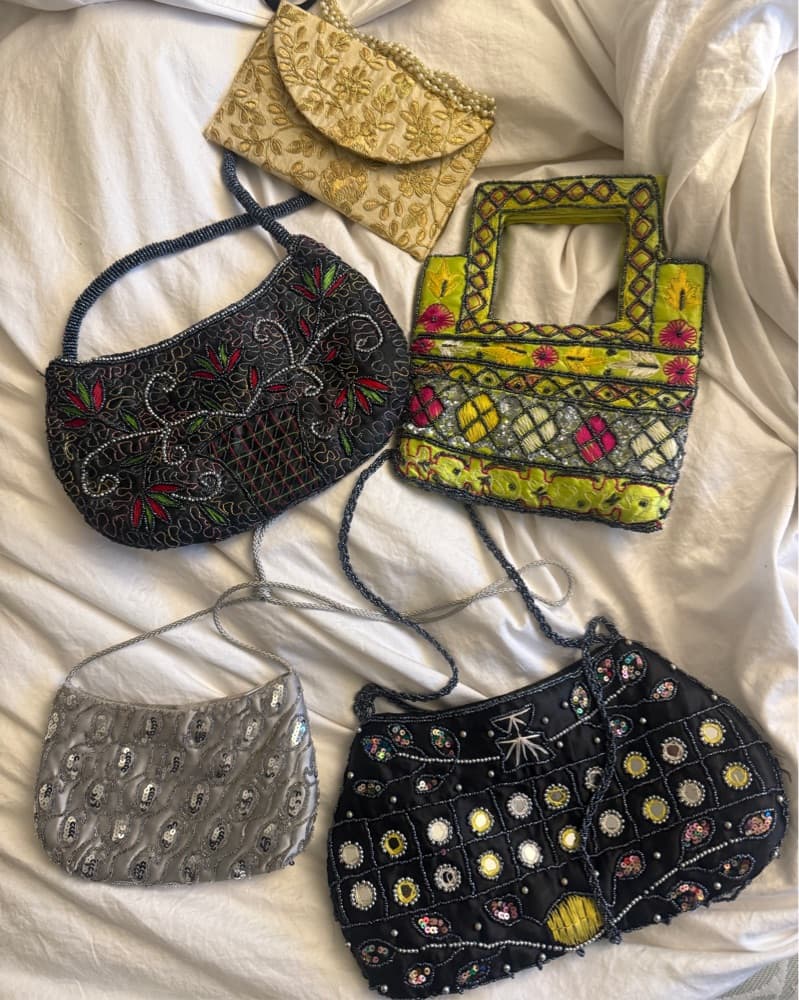 Black Beaded Vintage bag  - Image 3