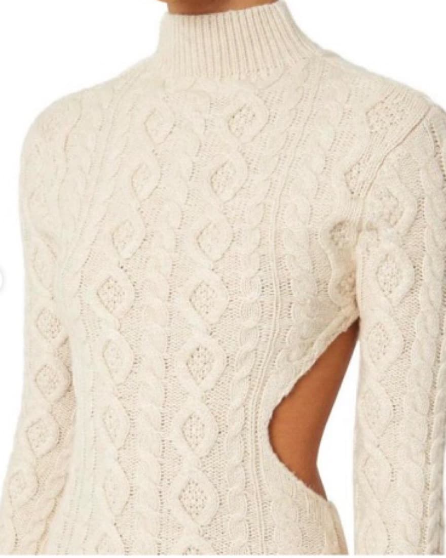 Danielle Guizio Cream Knit Open Back Dre - Image 4