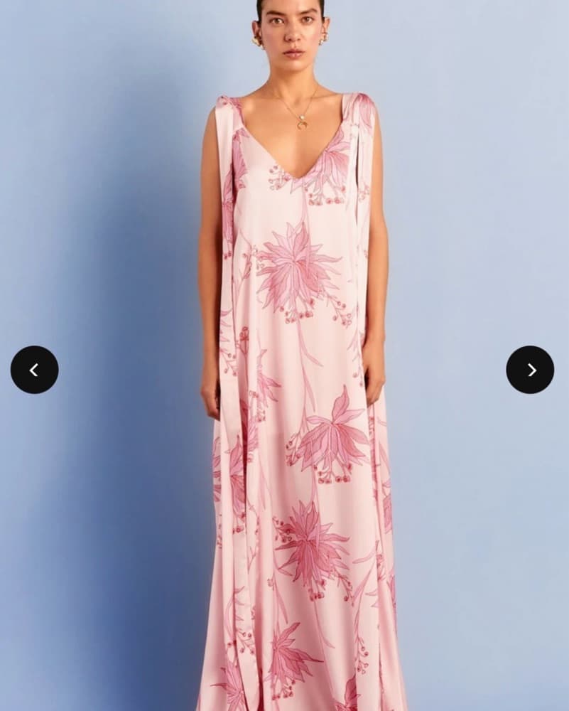 Floral Gown With Sholder bow Detail - Image 1