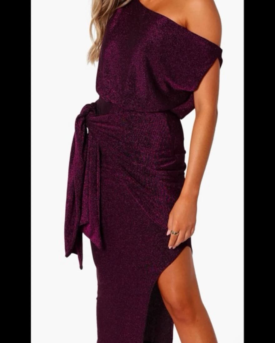 Santiago Metallic Side Tie One-Shoulder  - Image 5