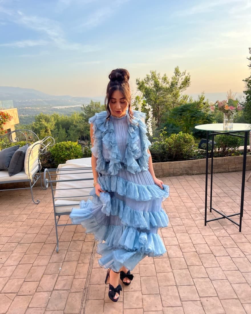 Ulla Johnson Blue Ruffle Gown - Image 4